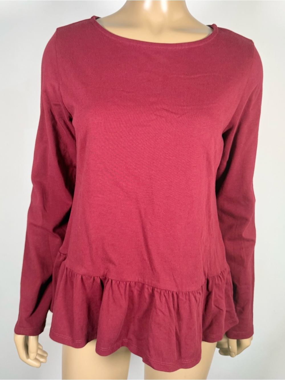 J. Crew Women’s NWT Size Medium 100% Cotton Long Sleeve Peplum Top